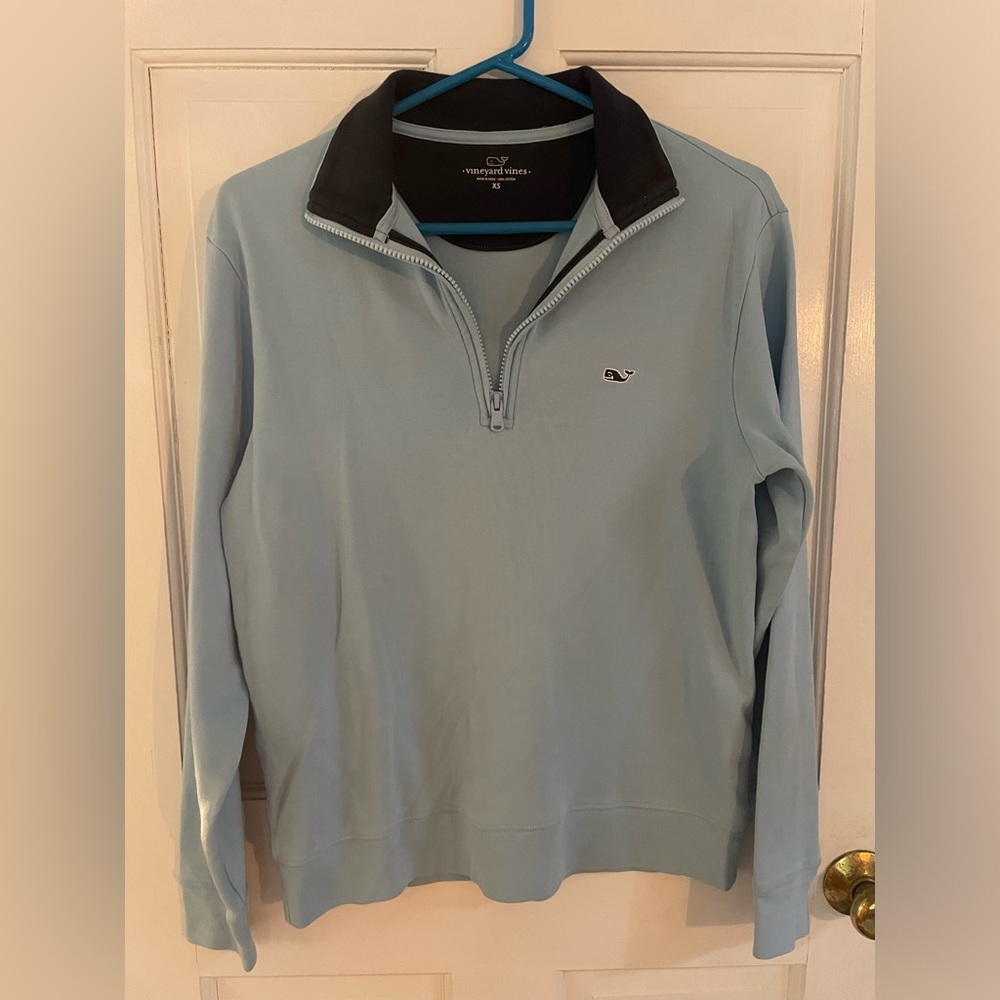 Vineyard Vines Blue Zip Collared Sweatshirt